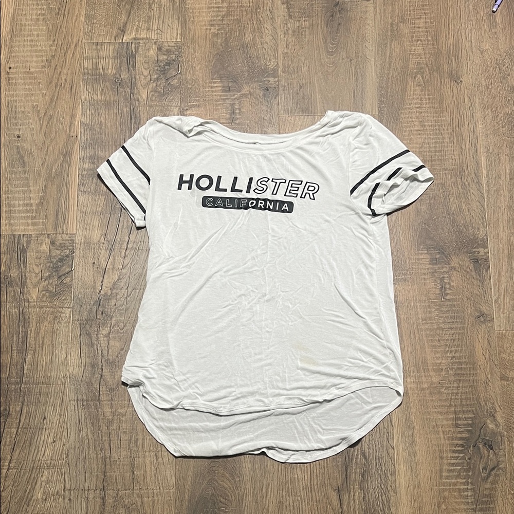 Hollister White Tee with Black Accents